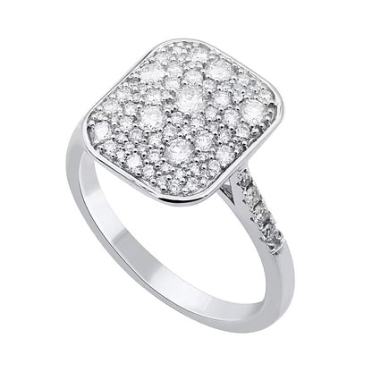 0.75 CT. TW Cushion Multi-Diamond Ring in Sterling Silver