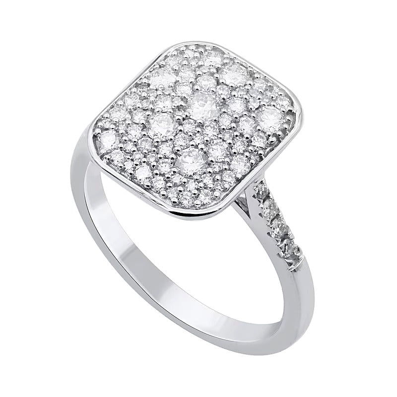 0.75 CT. TW Cushion Multi-Diamond Ring in Sterling Silver