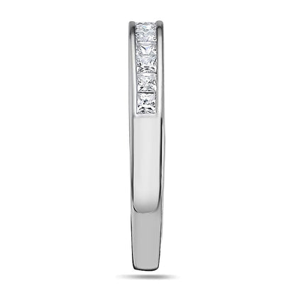 0.5 CT. TW Princess-Cut Diamond Wedding Band in Platinum (H/VS2)
