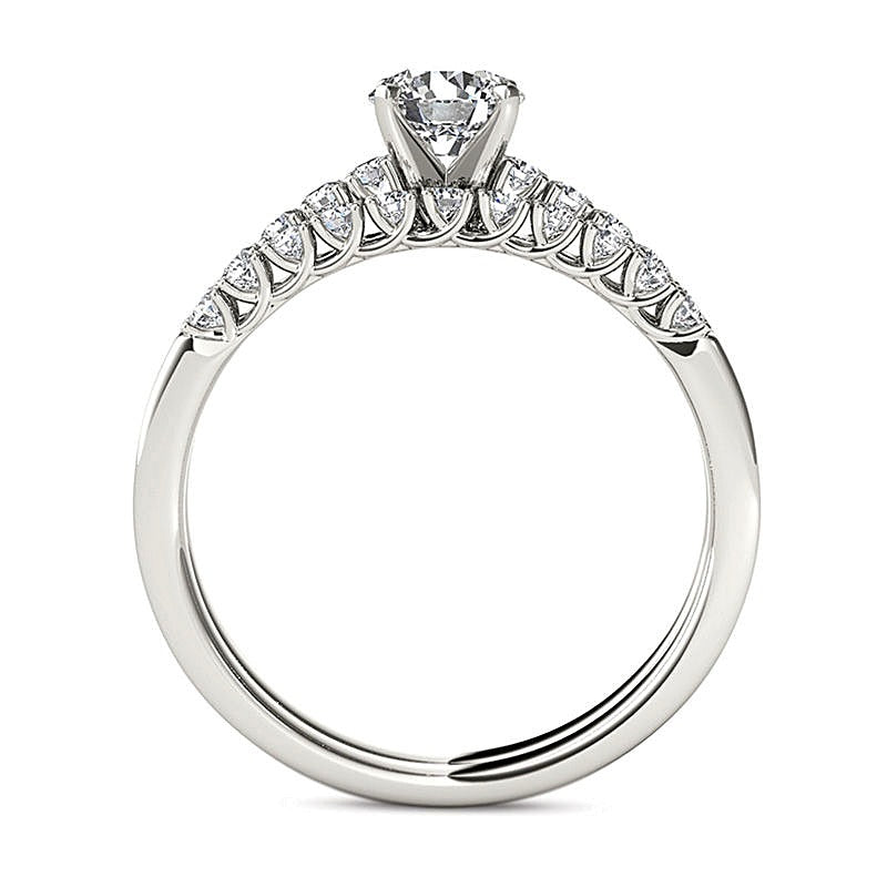 1.0 CT. TW Diamond Overlay Bridal Set in 14K White Gold