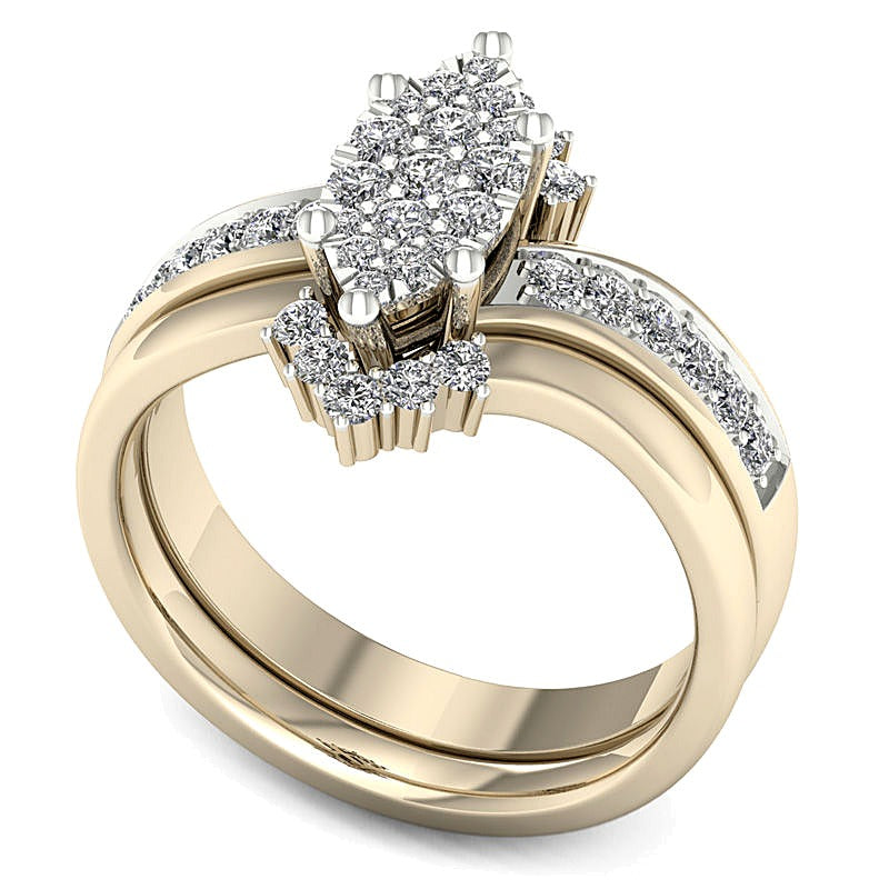 0.5 CT. TW Composite Diamond Marquise Bridal Set in 14K Gold