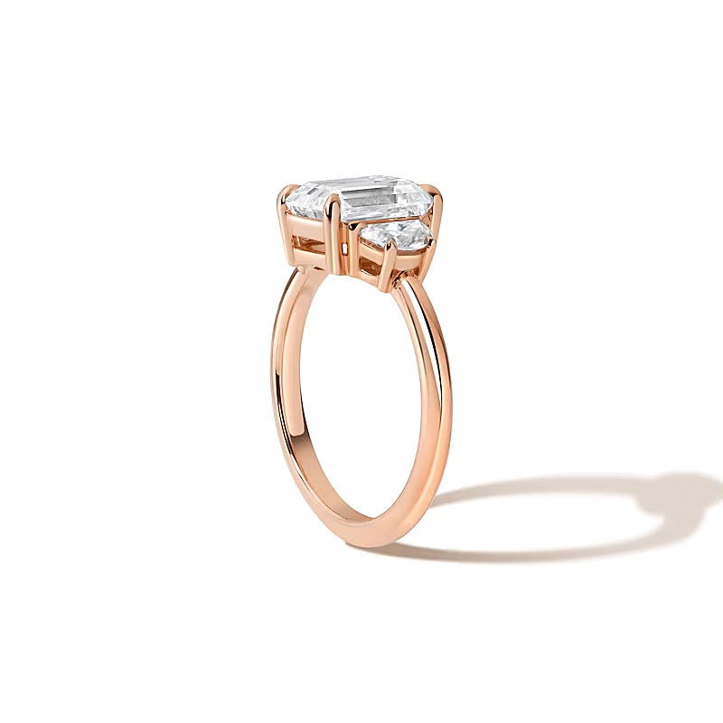 Zales x SHAHLA Lab-Grown Center Diamond 2.33 CT. TW Arch Three Stone Engagement Ring in 14K Rose Gold