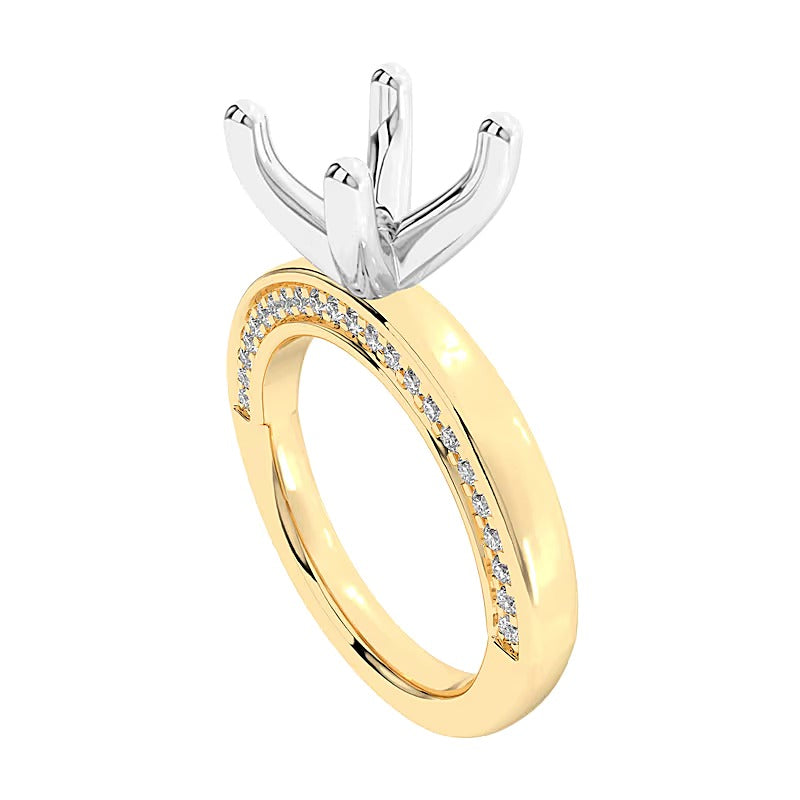 0.33 CT. TW Diamond Shank Four-Prong Solitaire Semi-Mount Setting in 14K Gold