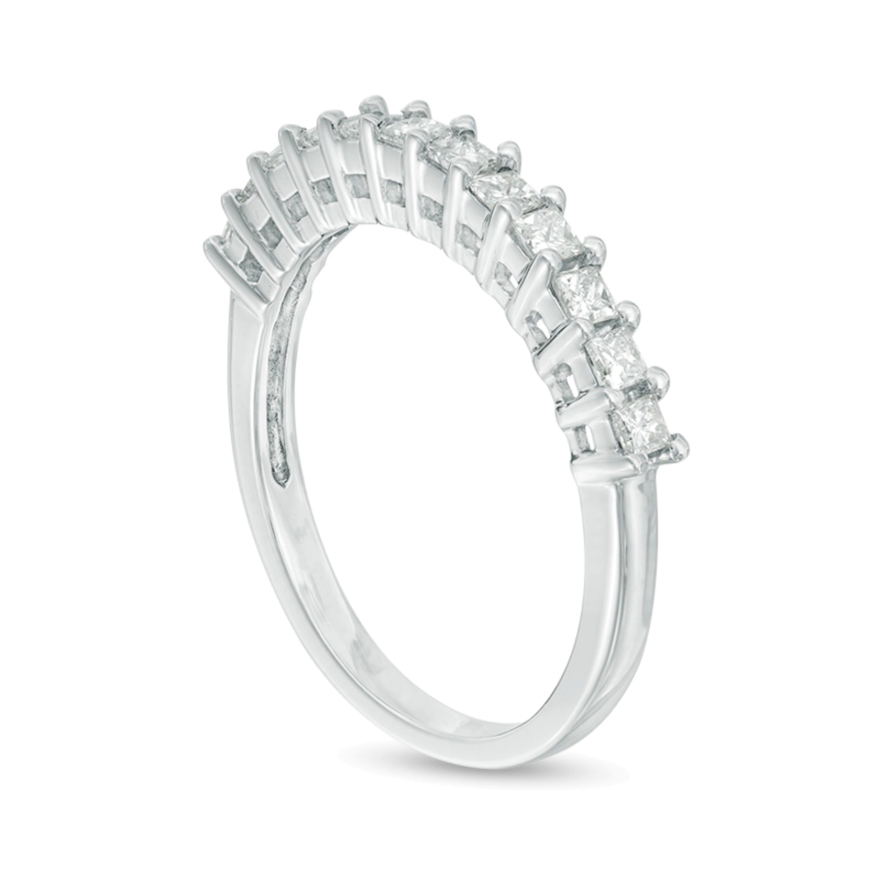 0.5 CT. TW Princess-Cut Diamond Anniversary Band in 10K White Gold