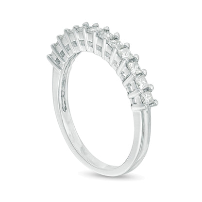 0.5 CT. TW Princess-Cut Diamond Anniversary Band in 10K White Gold