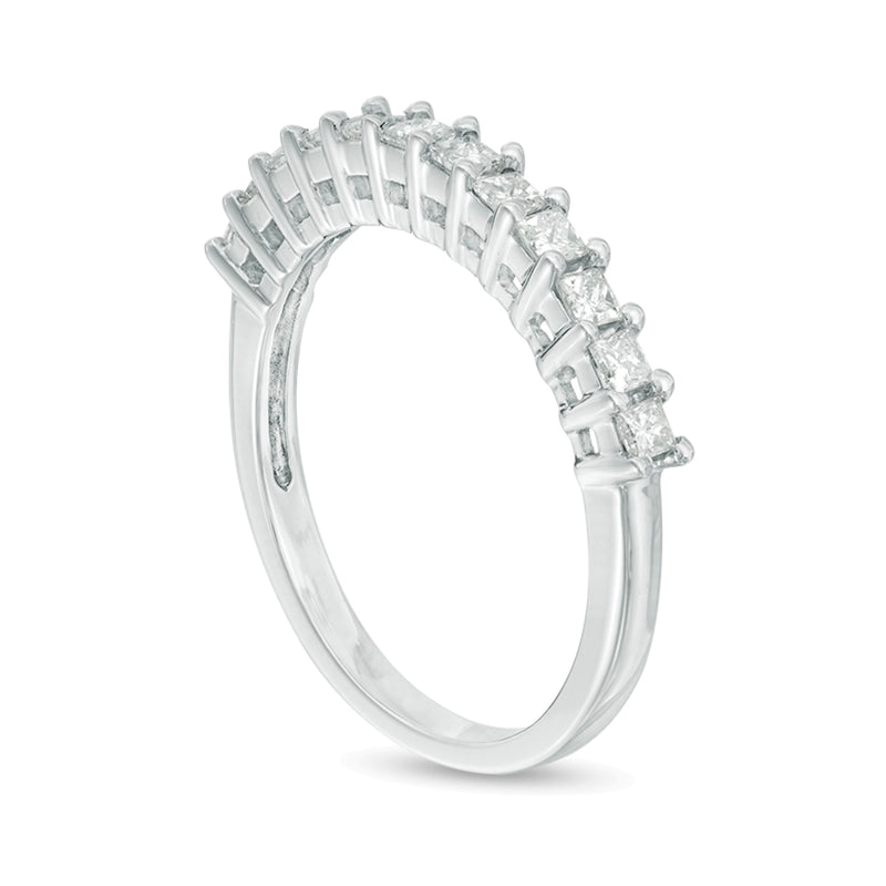 0.5 CT. TW Princess-Cut Diamond Anniversary Band in 10K White Gold