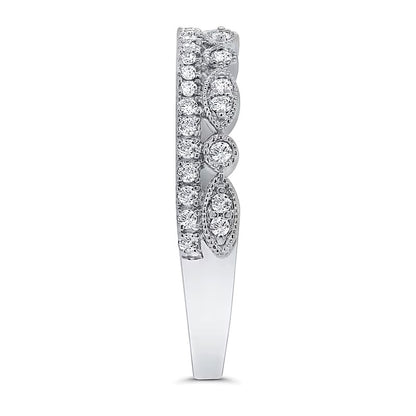 0.25 CT. TW Marquise Multi-Diamond Alternating Vintage-Style Ring in 10K White Gold