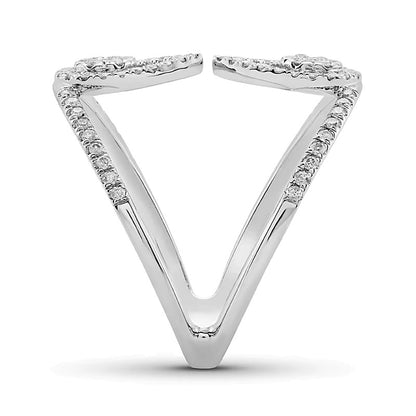0.5 CT. TW Multi-Diamond Mirrored Teardrop Open Shank Ring in 10K White Gold