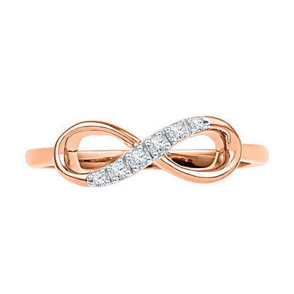 Diamond Accent Sideways Infinity Ring in 10K Rose Gold