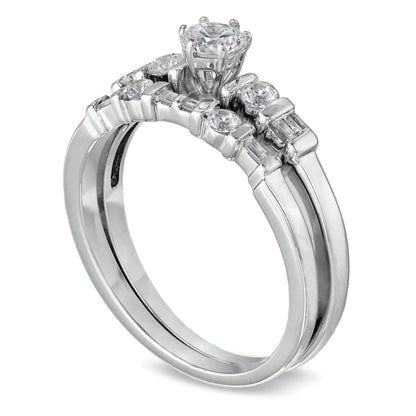 0.5 CT. TW Diamond Bridal Set in 10K White Gold