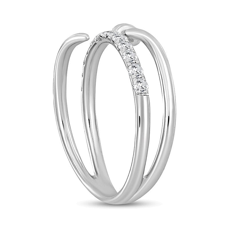 0.33 CT. TW Diamond Spiral Nail Ring in 10K White Gold
