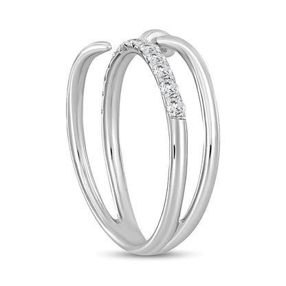 0.33 CT. TW Diamond Spiral Nail Ring in 10K White Gold