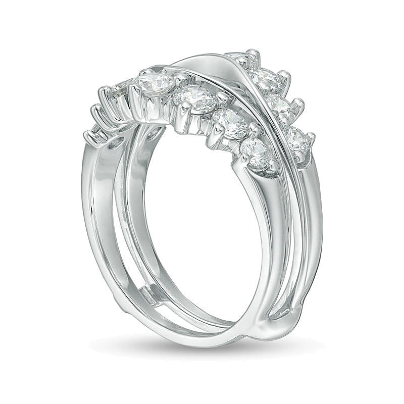 1.5 CT. TW Diamond Contour Ring Solitaire Enhancer in 14K White Gold