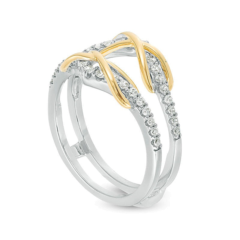 0.38 CT. TW Diamond Infinity Chevron Solitaire Enhancer in 10K Two-Tone Gold