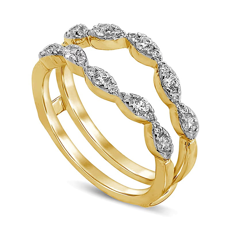 0.5 CT. TW Diamond Marquise Solitaire Enhancer in 14K Gold