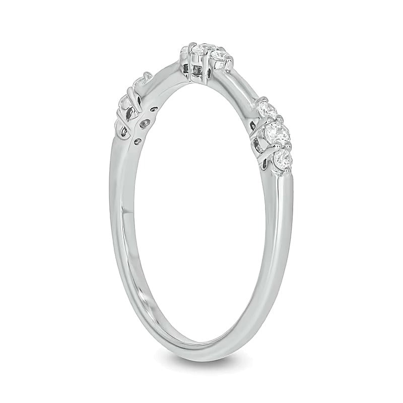 0.17 CT. TW Diamond Bamboo Stackable Band in 10K White Gold