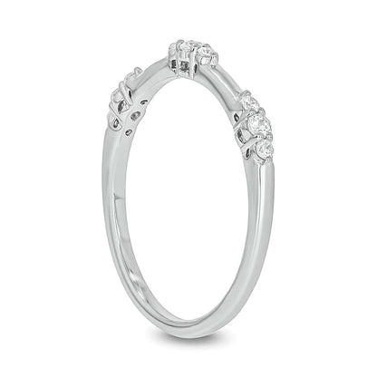 0.17 CT. TW Diamond Bamboo Stackable Band in 10K White Gold