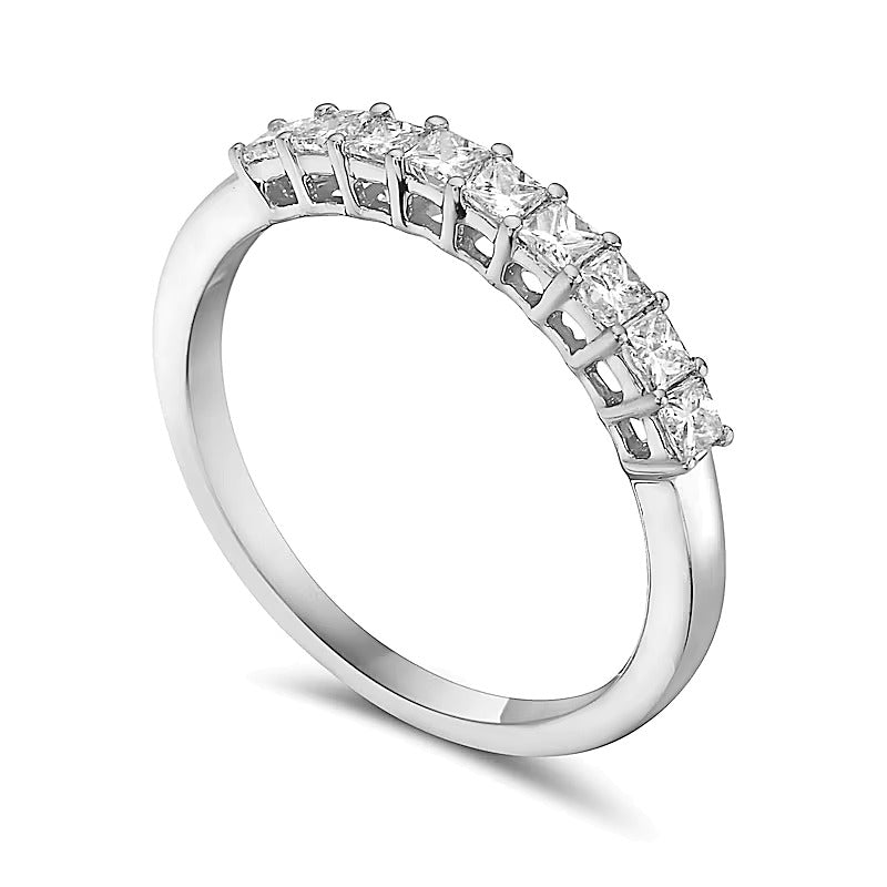 0.5 CT. TW Princess-Cut Diamond Nine Stone Anniversary Band in 14K White Gold