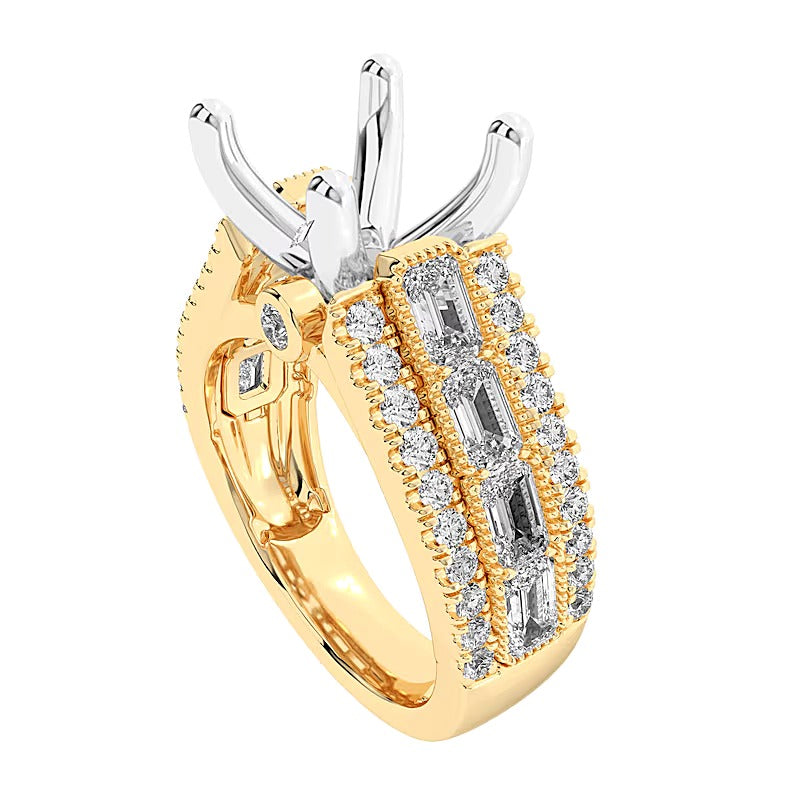 1.75 CT. TW Multi Certifed Lab-Grown Diamond Semi-Mount Setting in 14K Gold (F/VS2)