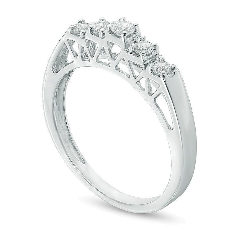 0.25 CT. TW Diamond Five Stone Anniversary Band in 10K White Gold
