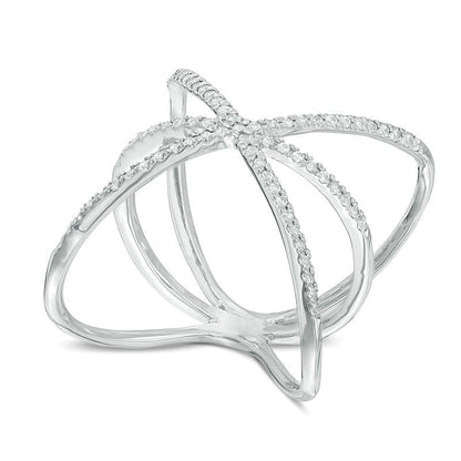0.25 CT. TW Diamond Orbit Ring in 10K White Gold