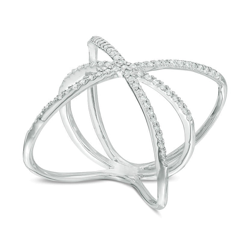 0.25 CT. TW Diamond Orbit Ring in 10K White Gold