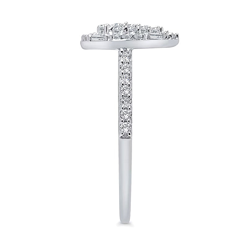 0.5 CT. TW Pear Multi-Diamond Teardrop Frame Ring in 10K White Gold