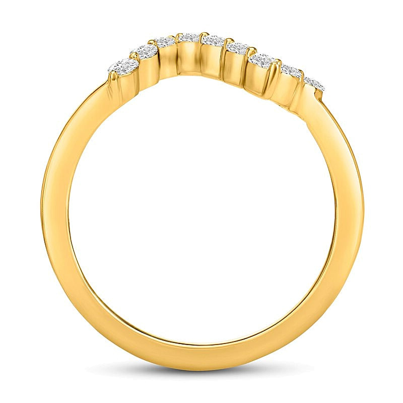 0.33 CT. TW Marquise Diamond Linear Zig-Zag Ring in 10K Gold