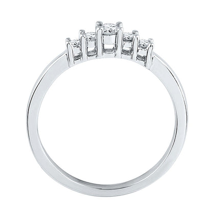 0.2 CT. TW Diamond Five Stone Promise Ring in 10K White Gold