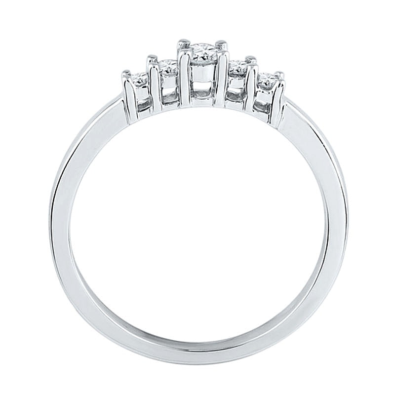 0.2 CT. TW Diamond Five Stone Promise Ring in 10K White Gold