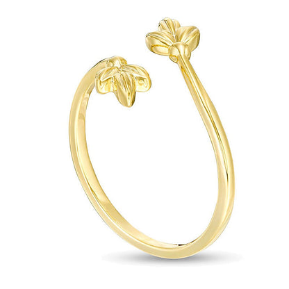 Flower Bloom Bypass Ring in 10K Gold