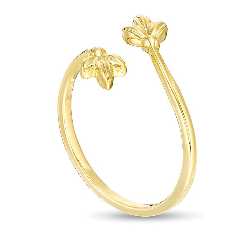 Flower Bloom Bypass Ring in 10K Gold