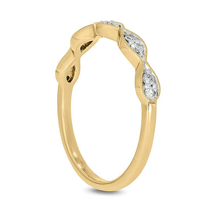 0.17 CT. TW Marquise Multi-Diamond Vintage-Style Stackable Band in 10K Gold