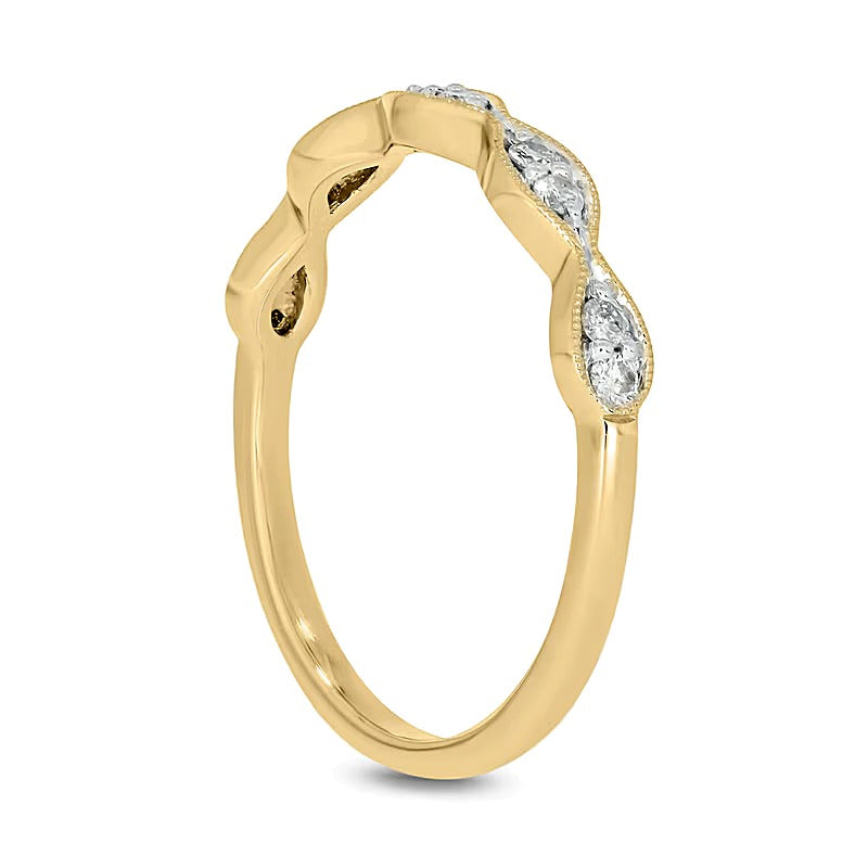 0.17 CT. TW Marquise Multi-Diamond Vintage-Style Stackable Band in 10K Gold