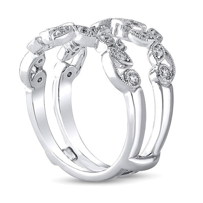 0.33 CT. TW Diamond Vintage-Style Vine Guard in 14K White Gold