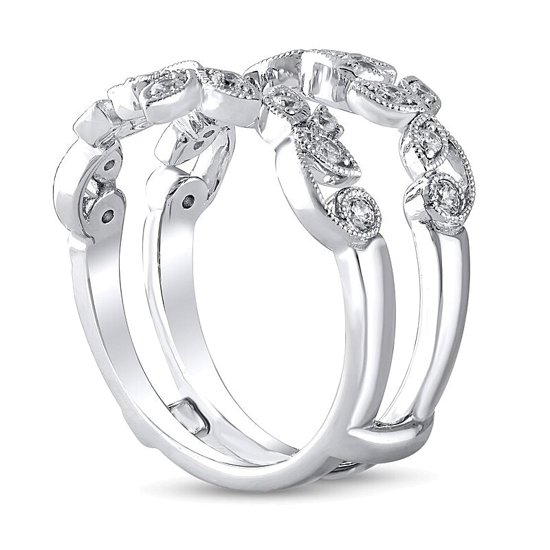 0.33 CT. TW Diamond Vintage-Style Vine Guard in 14K White Gold