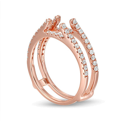 0.5 CT. TW Diamond Lined Ring Solitaire Enhancer in 14K Rose Gold