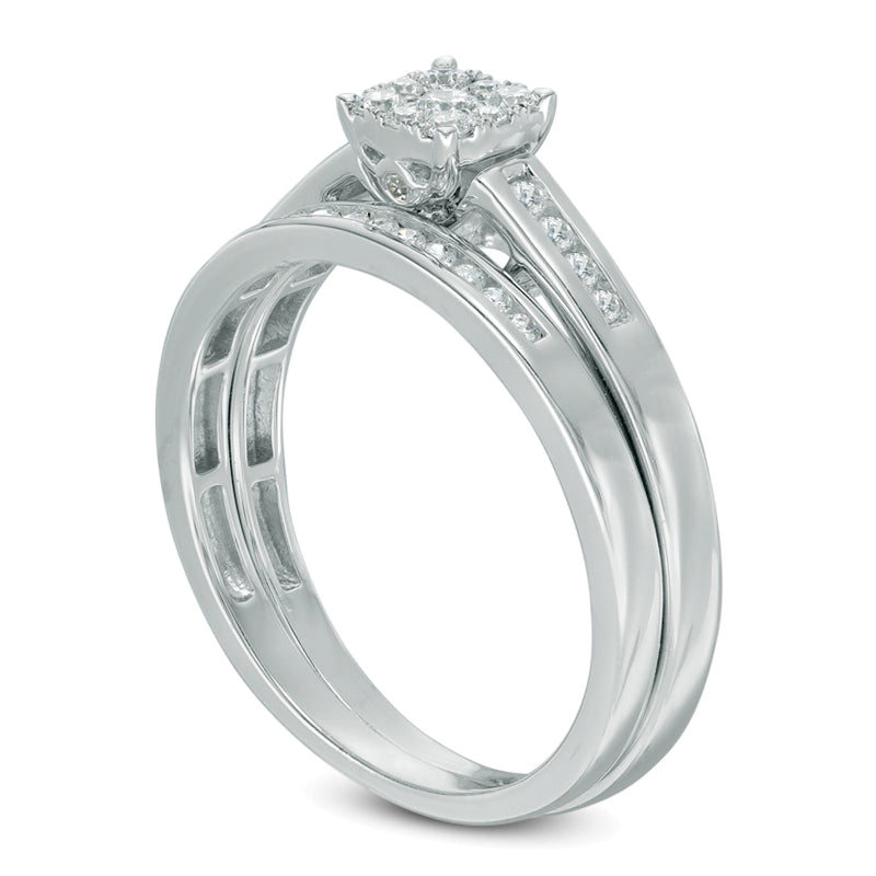 0.33 CT. TW Multi-Diamond Bridal Set in 10K White Gold