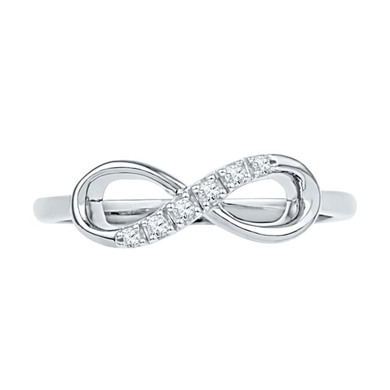 Diamond Accent Sideways Infinity Ring in 10K White Gold