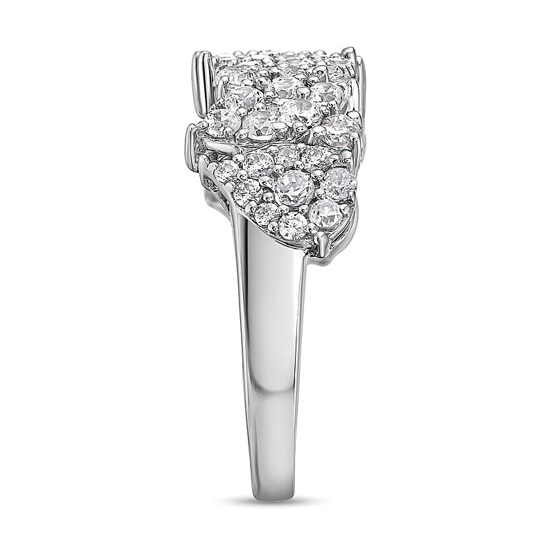 1.0 CT. TW Marquise and Pear Multi-Diamond Zig-Zag Ring in 10K White Gold