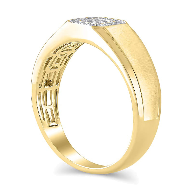 0.13 CT. TW Quad Diamond Octagon Frame Band in 10K Gold