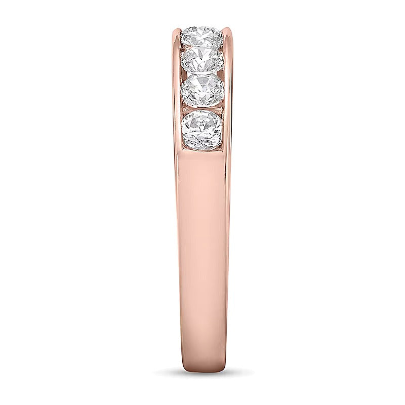 0.75 CT. TW Diamond Channel Nine Stone Band in 10K Rose Gold (I/I2)