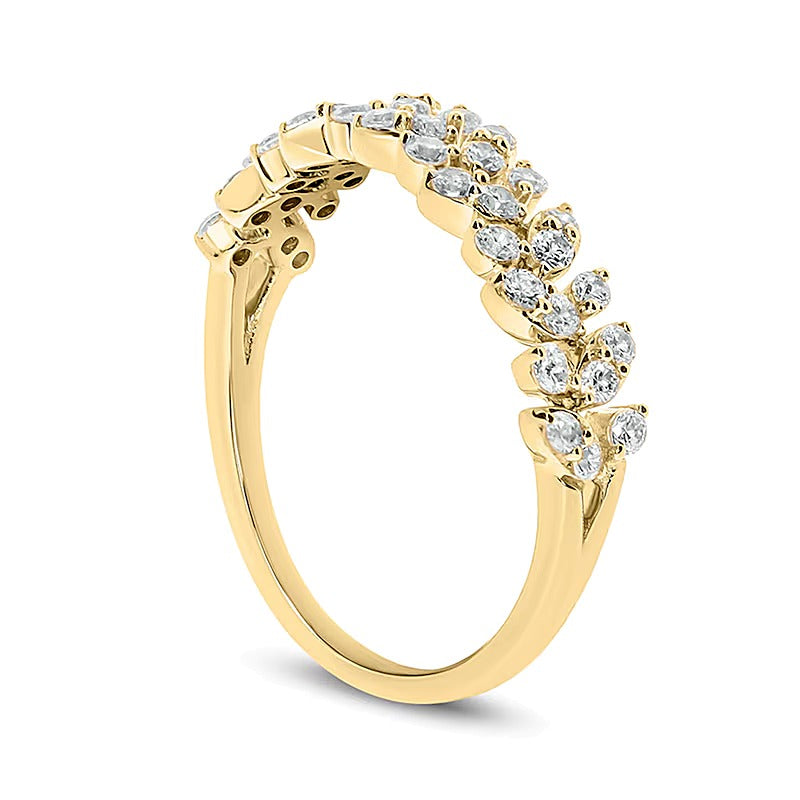 0.5 CT. TW Diamond Leafy Vine Anniversary Ring in 10K Gold