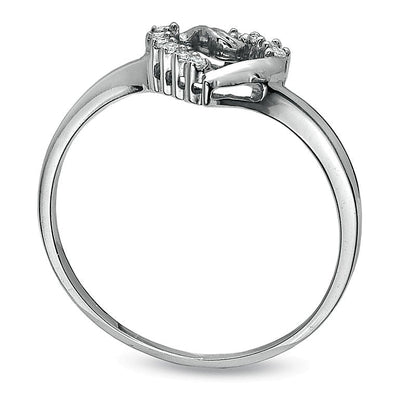 0.05 CT. TW Diamond Twist Heart Ring in 10K White Gold