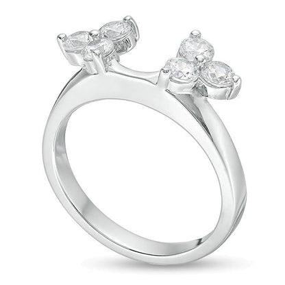 0.75 CT. TW Diamond Tri-Sides Solitaire Enhancer in 14K White Gold