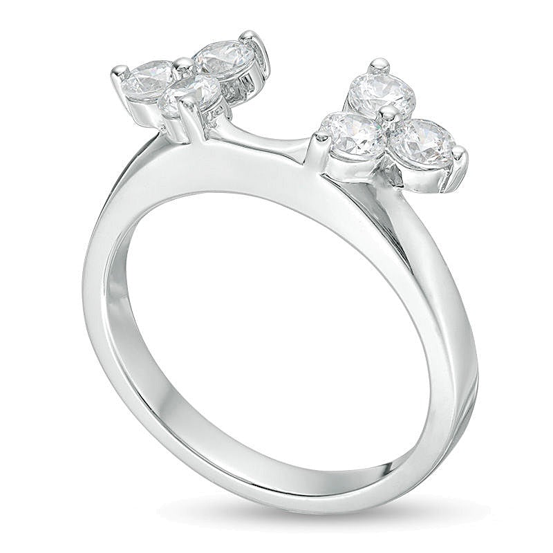 0.75 CT. TW Diamond Tri-Sides Solitaire Enhancer in 14K White Gold