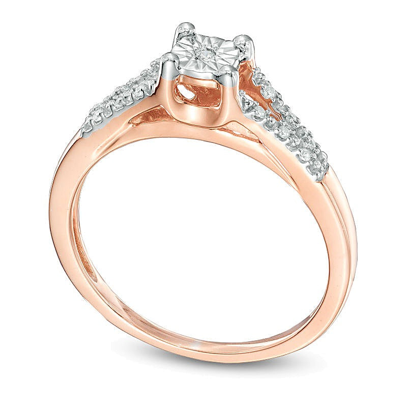 Diamond Accent Split Shank Promise Ring in 10K Rose Gold