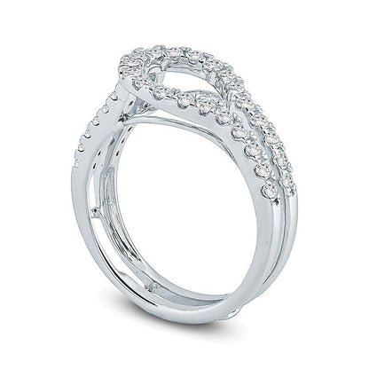 0.75 CT. TW Diamond Loop Frame Solitaire Enhancer in 10K White Gold