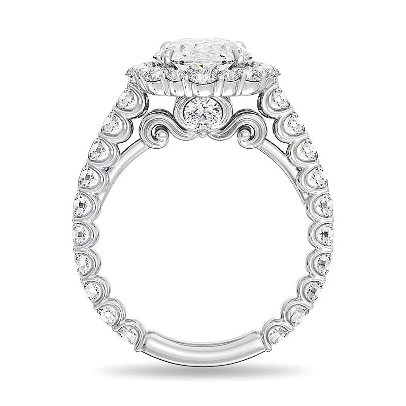 Enchanted Star Cinderella 4.75 CT. TW Oval Lab-Grown Diamond Frame Engagement Ring in 14K White Gold