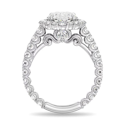 Enchanted Star Cinderella 4.75 CT. TW Oval Lab-Grown Diamond Frame Engagement Ring in 14K White Gold